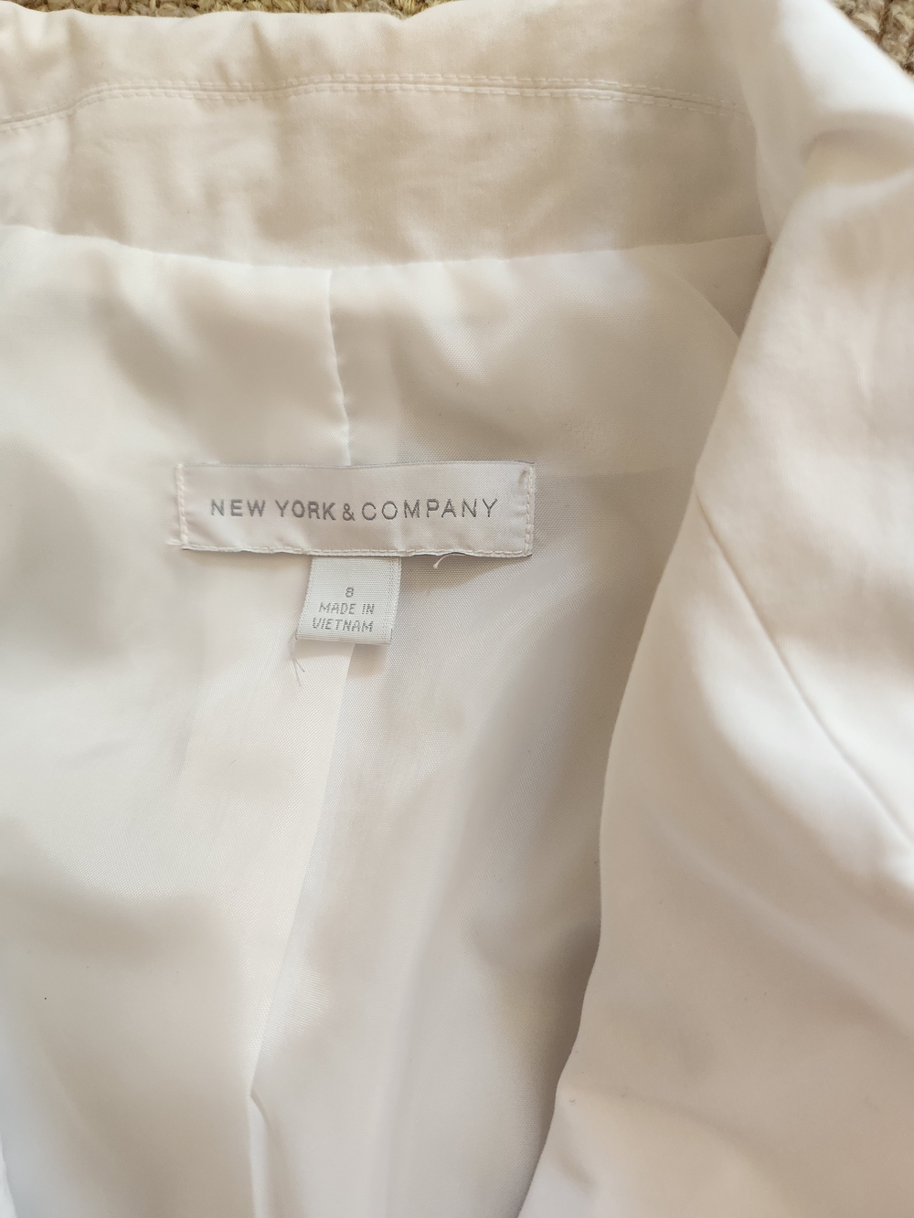 New York & Company White Short Sleeve Ruffled Blazer - Picture 4 of 5